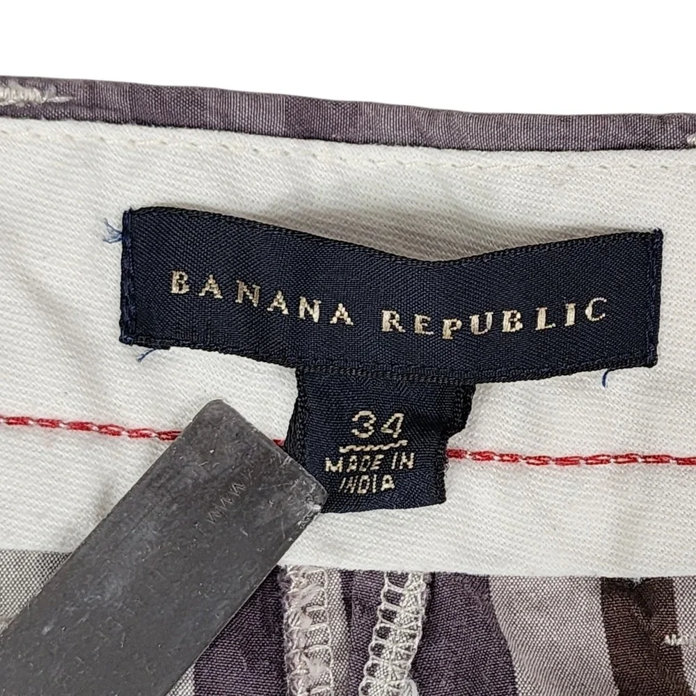 Banana Republic Short sz 34 Men Bermuda Plaid Gray Brown 10.5